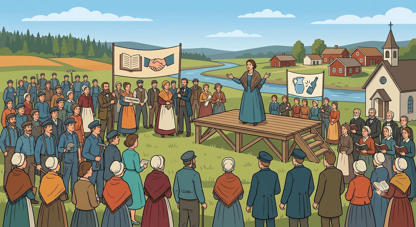 En samling människor från nykterhetsrörelsen under 1800-talet.
