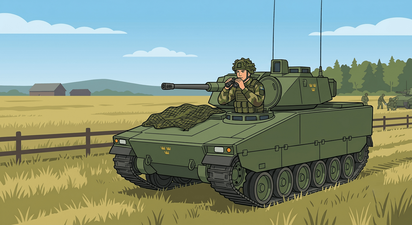 Svenska soldater i ett militärfordon under en Nato-övning.
